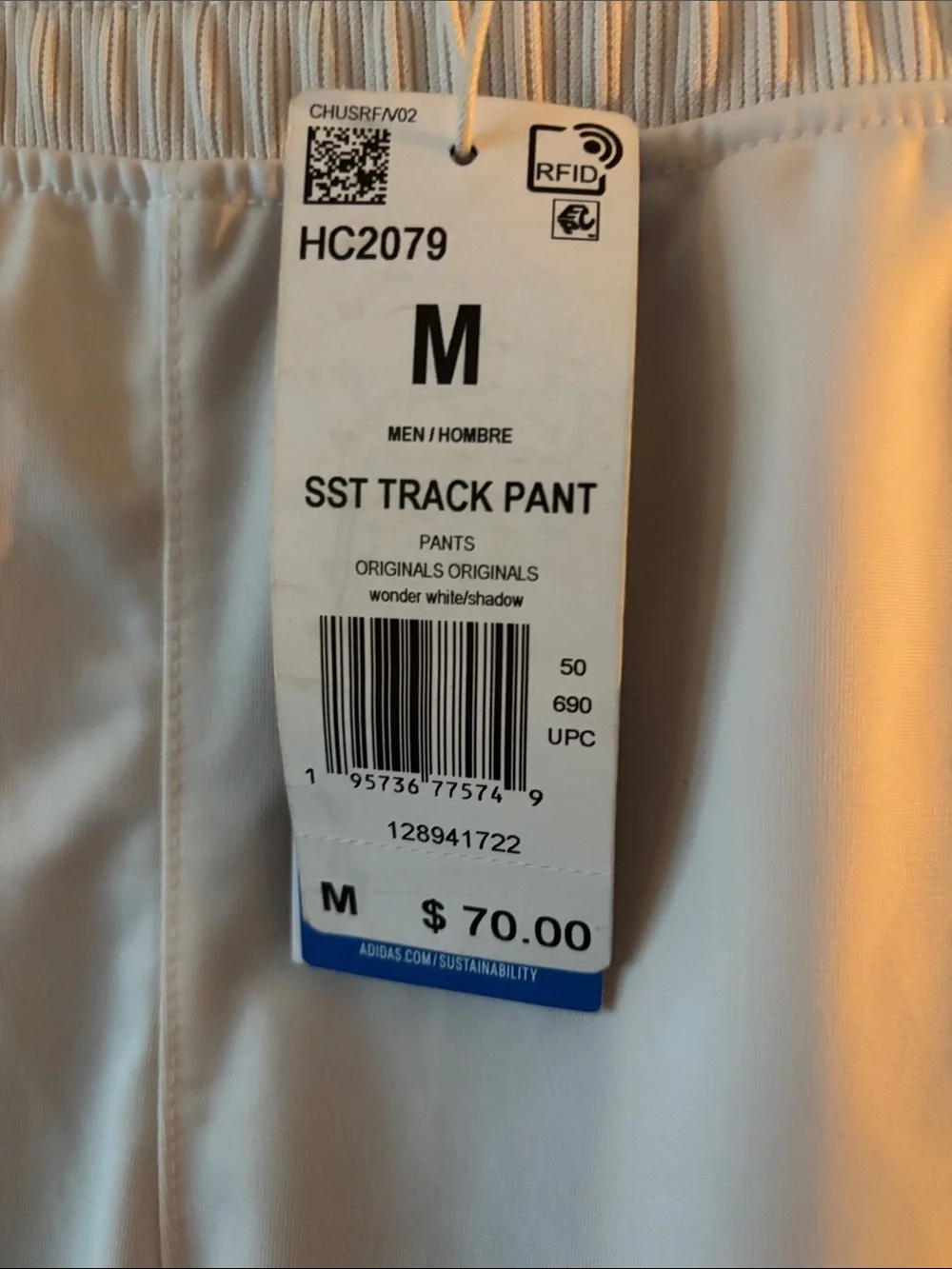 Adidas Cream, Navy & Aqua Colorblock Track Joggers